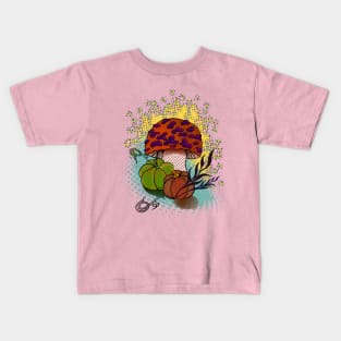 Abstraction. Mushroom and pumpkins. Kids T-Shirt